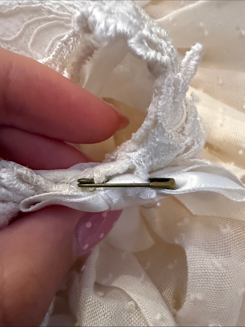 1980 Priamo white babydoll floral lingerie camisole top - Picture 9 of 9